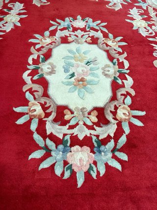 Alfombra 100% Lana Diseño Floral Aubusson/Pekín