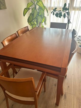 Mesa comedor extensible 6 sillas madera