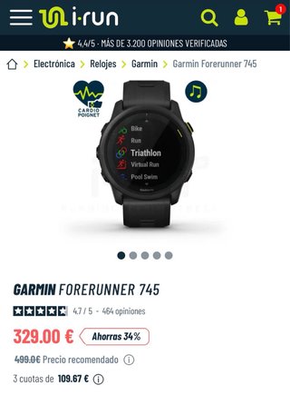 Reloj Garmin Forerunner 745 Verde