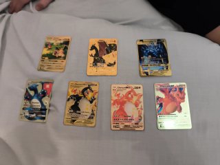 7 Cartas Pokémon Doradas Metalizadas GX V VMAX