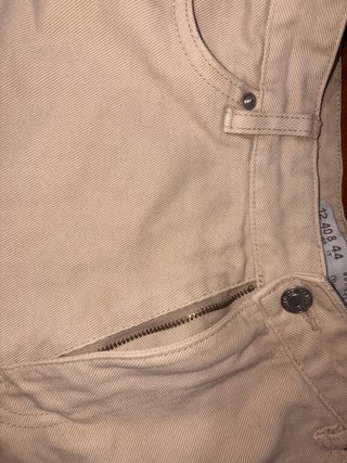 Vaqueros cortos beige mujer talla 40