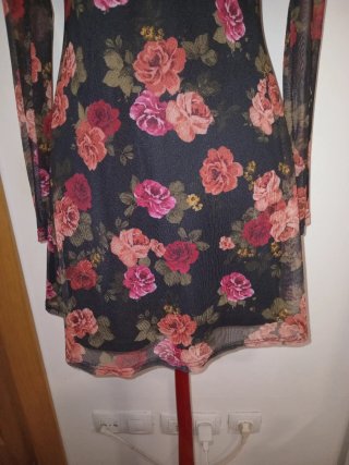 Vestido estampado floral manga larga