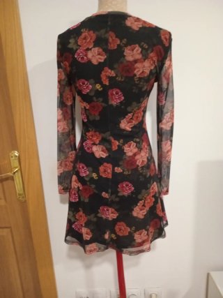 Vestido estampado floral manga larga