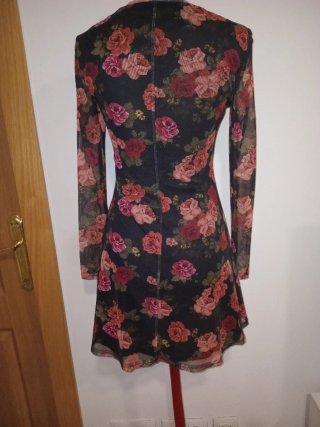 Vestido estampado floral manga larga