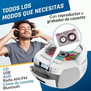 Reproductor CD y Cassette KLIM Blanco
