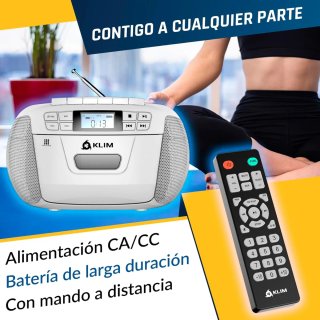 Reproductor CD y Cassette KLIM Blanco