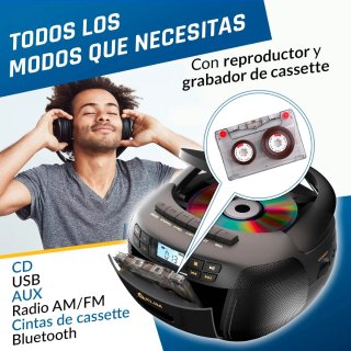 Reproductor CD y Cassette KLIM Negro