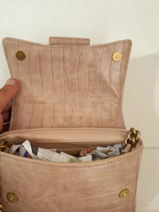 Borsetta Zara Beige con Dettagli Oro
