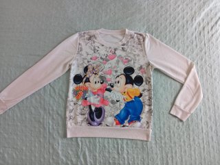 Sudadera Mickey y Minnie Rosa y Blanca