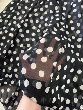 Vestido largo lunares negro y blanco