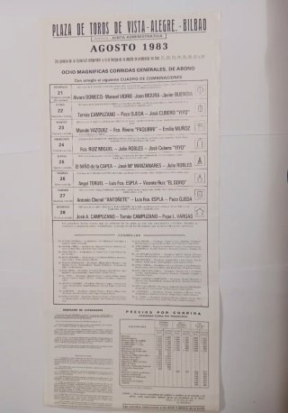 3 Carteles Corridas de Toros Bilbao