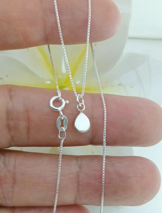 Cadena 40cm mini gota turquesa plata ley 925