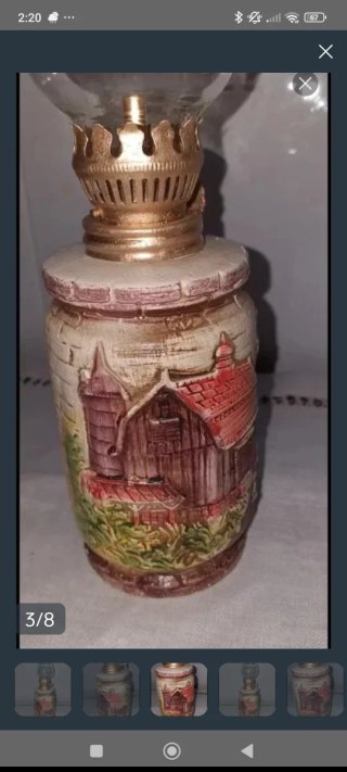 Quinqué de porcelana china 23'5cm