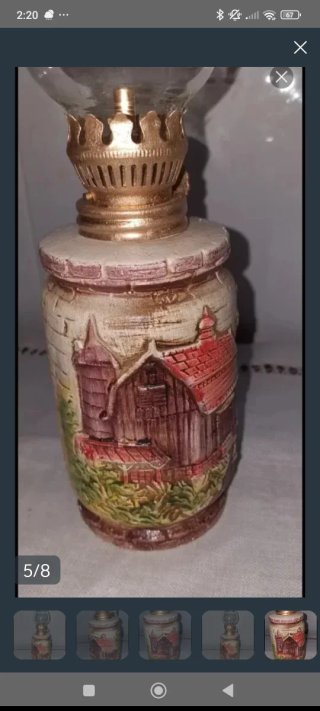 Quinqué de porcelana china 23'5cm