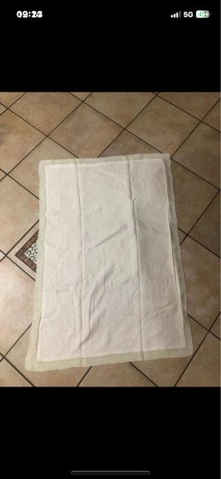 Copertina Culla Lana Arancione Zig Zag Fatta a Man