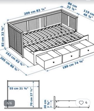 Cama Diván Ikea Hemnes Blanca con colchon flex