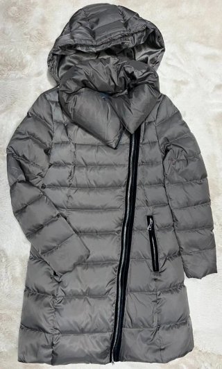 Chaqueta Larga Plumas Mujer Gris XS