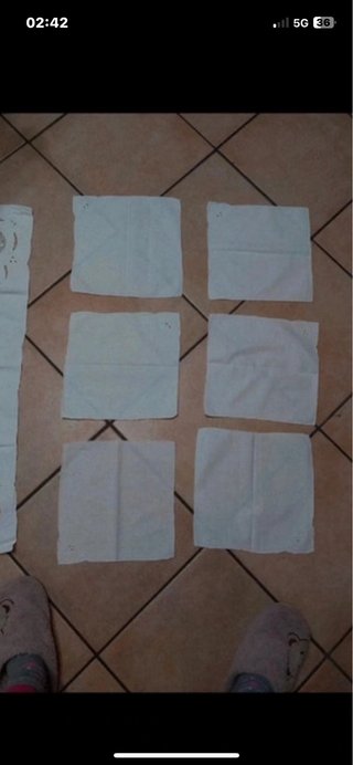Servizio Tè Vintage Intaglio Uncinetto con 6 tovag