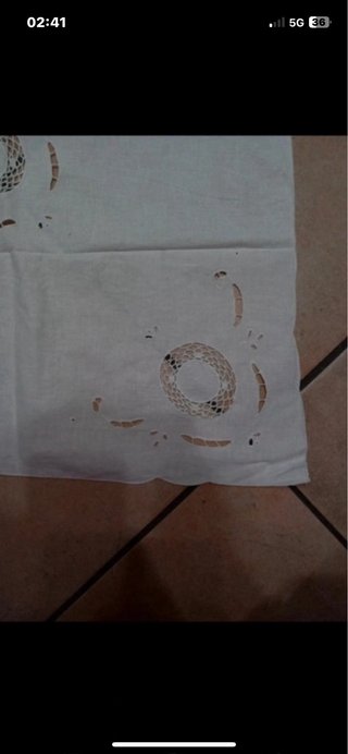 Servizio Tè Vintage Intaglio Uncinetto con 6 tovag