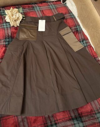 Falda midi Zara cargo con cinturón T-S