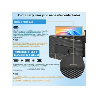 KEFEYA Monitor portátil 15.6” FHD triple