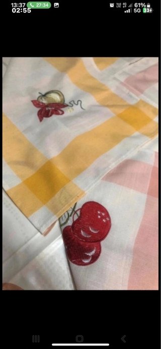 Coppia Runner Cucina Vintage Cotone Ricamato