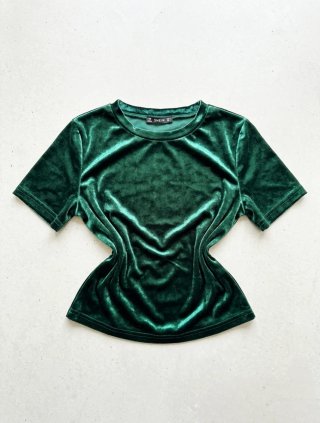 Top terciopelo verde vintage
