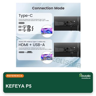 KEFEYA monitor portátil ligero alta resolución