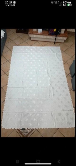 Copriletto Singolo Damascato Bianco Nuovo