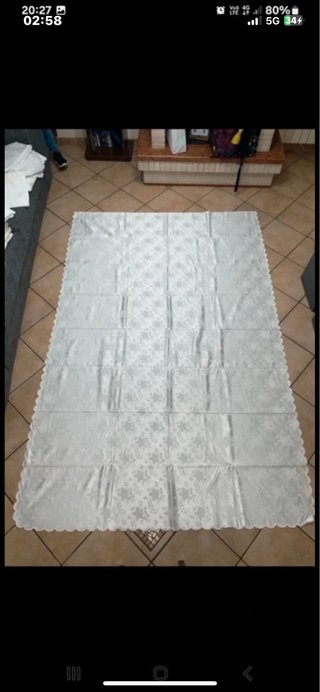 Copriletto Singolo Damascato Bianco Nuovo