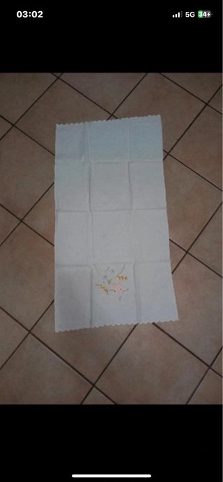 Tris Asciugamani Vintage Cotone Ricamati a Mano