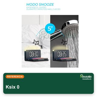 Ksix despertador digital carga rápida inalámbrica
