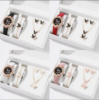Conjunto Joyería Mariposa Negro y Dorado