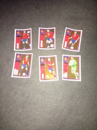 6 Cromos Selección Española Diseño Dorado