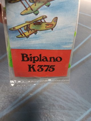 Avion de plástico, nuevo, Pvc, kiosko, quiosco, años 70, Bi-plano K375