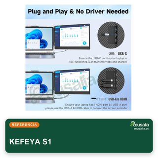 KEFEYA Extensor portátil laptop doble pantalla