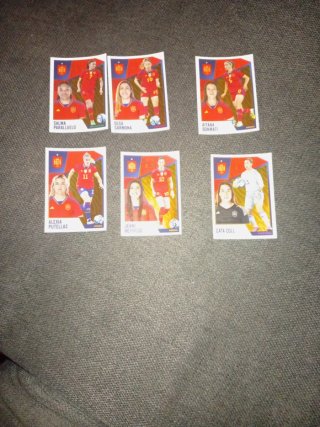 6 Cromos Selección Española Dorados