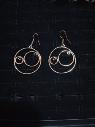Pendientes Aros Geométricos Dobles Plata