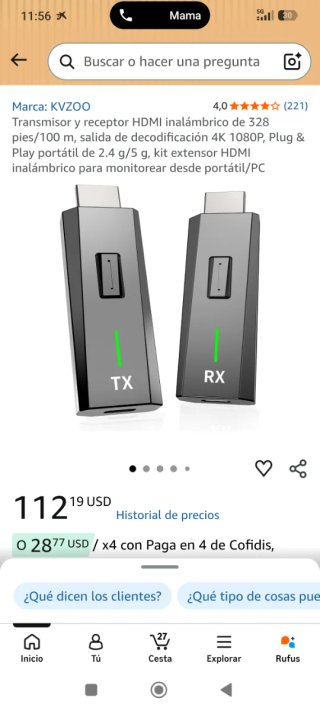 Transmisor y Receptor HDMI Inalámbrico KVZOO