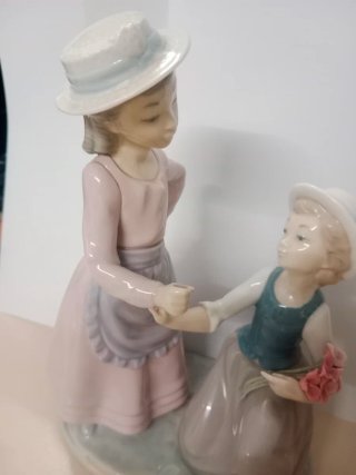 Figura Nao Lladro Niñas Porcelana