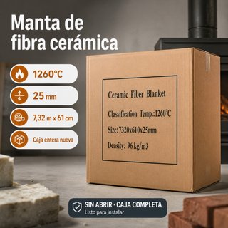 Manta Fibra Cerámica 1260°C 25mm 7,32m