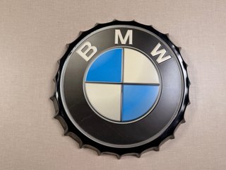 Placa BMW em chapa para decoração