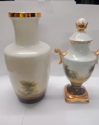 Juego de Porcelana Sambo Dorado y Blanco