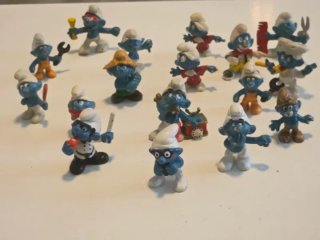 17 Pitufos Peyo Vintage Schleich PVC Años 80 Lote