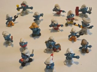 17 Pitufos Peyo Vintage Schleich PVC Años 80 Lote