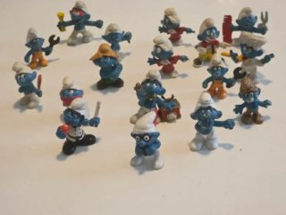 17 Pitufos Peyo Vintage Schleich PVC Años 80 Lote