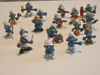 17 Pitufos Peyo Vintage Schleich PVC Años 80 Lote
