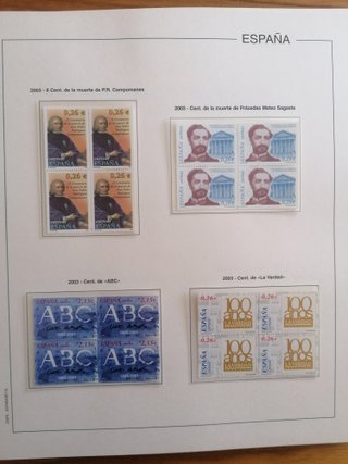 ÁLBUM ESPAÑA AÑOS 2003 y 2004. BLOQUE DE 4.