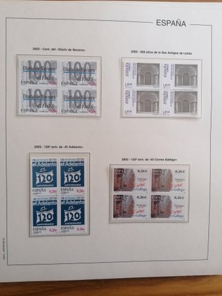 ÁLBUM ESPAÑA AÑOS 2003 y 2004. BLOQUE DE 4.