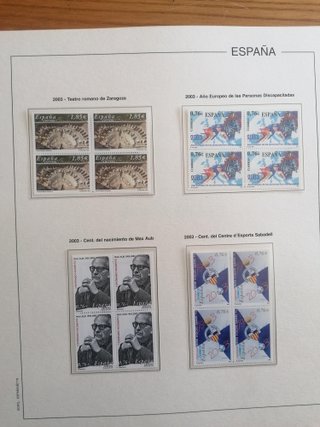 ÁLBUM ESPAÑA AÑOS 2003 y 2004. BLOQUE DE 4.